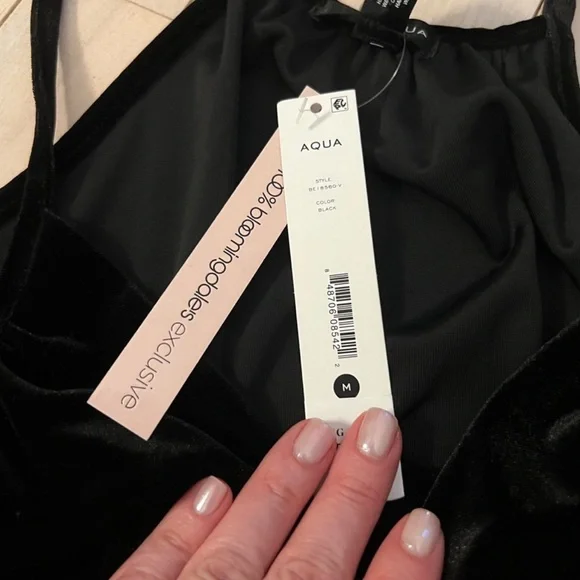 Aqua for Bloomingdales velvet cross front cami - Picture 3 of 3